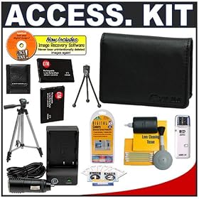 Casio Exilim EX-CASE-10 Leather Case (Black) + (2) Spare NP-20 Battery Packs + Mini... by Casio