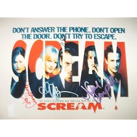 SCREAM CAST AUTOGRAPHED MOVIE PROMO COURTNEY COX DREW BARRYMORE NEVE CAMPBELL SKEET ULRICH SIGNED 8X10