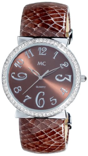 MC Damenarmbanduhr Spange Lederband 11823