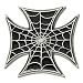 Spider Web Black Iron Cross Pewter Belt Buckle