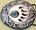 N14 Turquoise Grizzly black Bear Print claw Belt Buckle Native American