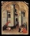 Simone Martini (Triptych of the Blessed St. Augustinus Novellus, left panel, upper scene: Augustine the heals of a dog to death bitten child) Framed Art Poster Print - 11 X 17