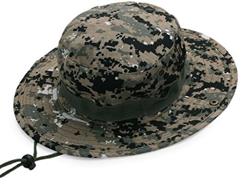 Zheli Men's Casual Military Camouflage Hunting Hat Boonie Hat Outdoor Activities 23.22 inch, Digital ACU