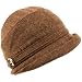 Winter Beanie Bucket Foldable Crusher Shimmer Hat Brown
