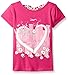 Dream Star Girls' Short Sleeve City Screen Tee with Printed Bow Back