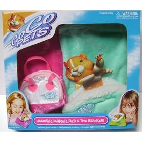 Zhu Zhu Pets Hamster Carrier, Bed, & Two Blankets - Pink & Blue