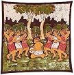 Decorative Painting Batik Art of India Wax on Cloth 35 x 37 inches (nbatik515)