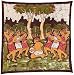 Decorative Painting Batik Art of India Wax on Cloth 35 x 37 inches (nbatik515)