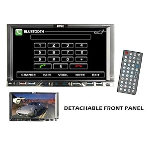 Pyle - PLDN76DB; 7'' Double Din TFT Touch Screen DVD/MPEG4/MP3/DIVX/CD-R/USB/SD/AM/FM/RDS With Bluetooth