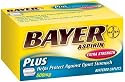 Bayer Aspirin Pain Reliever/ Fever Reducer, Extra Strength PLUS, 50-Count Caplets (Pack of 4)