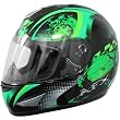 AFX FX-95 Full Face Motorcycle Helmet Green Stunt Extra Large XL 0101-5816