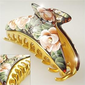 Liseron Amber - Cubitas Sisley Collection (Hand-set crystal jewelry, Claw clip)