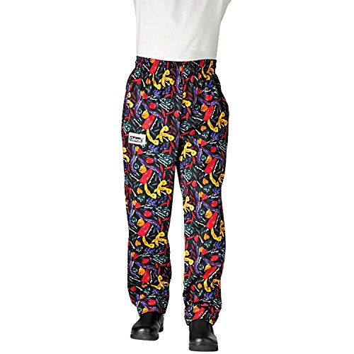 Chefwear 3500-18 Men's Ultimate Chef Pant L Black Chile Pepper