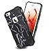 iPhone 5/5S SE Case, CinoCase Hybrid TPU Rubber Silicone Case with Marble Pattern Sleek PC Back 2 in 1 Dual Layer Shockproof Drop Resistant Sturdy Protective Cover for iPhone 5 5S SE Black