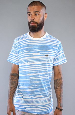 RVCA The Marked Out Tee in Dark Royal Pring,T-shirts