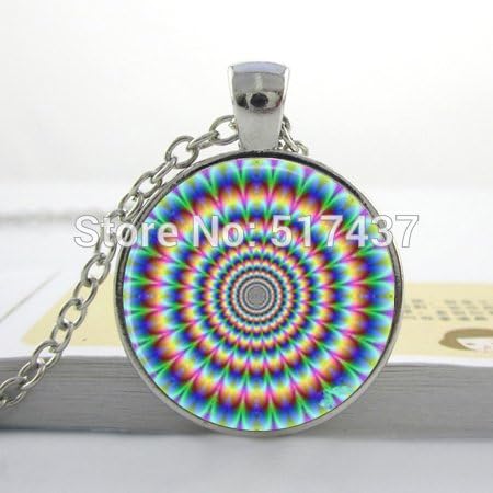 Pretty Lee Mandanla Necklace Color Flower Handmade Plane Jewelry Art Pendant For Necklace Sliver Glass Cabochon Dome Pendant