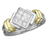 14K Two Tone Gold 1/2 ct. Princess Cut Diamond Ring