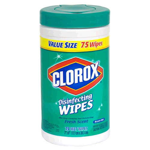 Clorox Disinfecting Wipes, Fresh Scent, 75-Count Canister (Pack of 6)