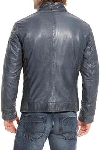 SkinsDesign Men's Moto Leather Jacket Mj 004 X-Small Gray