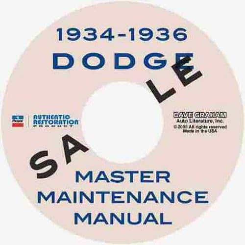 1934-1936 Dodge Shop Manuals on CDrom