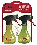 Evo Kitchen and Grill Olive Oil and Cooking Oil Trigger Sprayer Bottle, Refillable, Non-Aerosol, 8-O