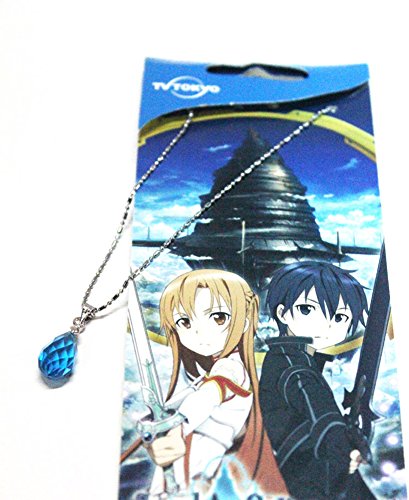 Sword Art Online SAO Kirito & Asuna's Yui Cosplay Crystal Necklace Chain Pendant