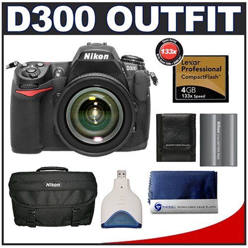 Nikon D300 Digital SLR Camera with Nikon 18-135mm AF-S DX Lens + Lexar Pro 4GB CompactFlash Card + EN-EL3e Battery + Case + Cameta Bonus Accessory Kit
