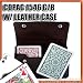 Copag Plastic Cards Leather Case Set 1546 Green/Burgundy Poker Size, Regular Index
