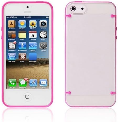 MESJACK(TM) Ultra Thin Transparent Crystal Clear Hard TPU Case Cover For Apple iPhone 5 5G 5S + Screen Protector + Touch Screen Pen (A-Unique!For iPhone 5/5S (Hot Pink, !!!For Iphone 5/5G/5S)