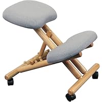Kneeling Office Chair with Wood Frame and Grey Fabric - WL-SB-101-GG