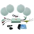 Pyle PLMRKT4A 4-Channel Waterproof MP3/iPod Amplified 6.5-Inch Marine Speaker System