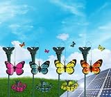 Produkt-Bild: Set aus 4 Solar-Schmetterlingen auf Gartensteckern - 4 Farben sortiert