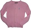 Infant Girl's Ralph Lauren Polo Sweater Pink with Aqua Logo