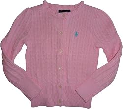 Infant Girl's Ralph Lauren Polo Sweater Pink with Aqua Logo
