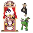 Melissa & Doug Deluxe Puppet Theater Bundle with Dragon, and Bannanas the Chimp Puppets