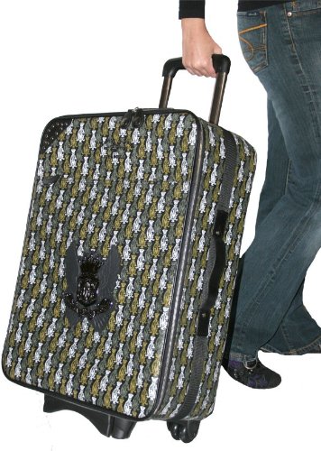 CHRISTIAN AUDIGIER Versailles Signature Ed Hardy Carry On Luggage Suitcase Wheels Roller Black