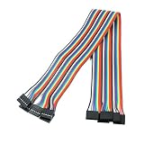 uxcell　ジャンパーワイヤ　接続ケーブル　パン切り台　6P-6Pメス-メス　40cm　ピッチ2.54mm　10個入り