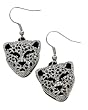 Silvertone Leopard Dangle Earrings Fashion Jewelry