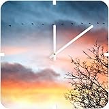 IMAGE OF Square Clock Bird Line (by DENY Designs)