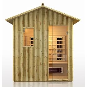4 Person Outdoor Sauna Bamboo Ceramic Dry Heat FAR Infrared Detox New