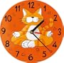 Mila Childrens Wall Clock Zen Cat, Hand Painted, Diameter 22 cm