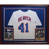 Tom Seaver Autographed New York Mets (Pinstripe) Deluxe Framed Jersey