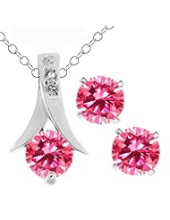 Carlo Bianca Silver Pendant and Earrings Set Made With Swarovski Zirconia