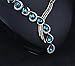 SunIfSnow Fashion Tilt One Line Blue Crystal Diamond Necklace