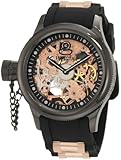 Invicta Men's 1847 Russian Diver Left Handed Mechanical Skeleton Dial Black Polyurethane Watch Invicta Men's 1847 Russian Diver Left Handed Mechanical Skeleton Dial Black Polyurethane Watch
