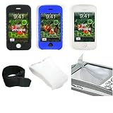 Silicone Skin for Apple iPhone + Armband + Removable Beltclip+ Screen Protector Kit for Apple iphone mp3 player