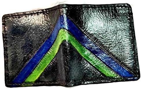 Handmade Black Leather Abstract Design Wallet