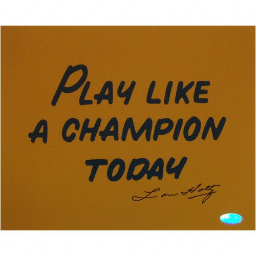Lou Holtz Notre Dame Fighting Irish - PLAC - Autographed 16x20 Photograph