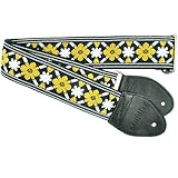 Souldier GS1069BK02BK Custom USA Handmade Tulip Rooftop Electric Guitar Strap - Black/Gold