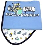 Harley Davidson Reversible Blue Baby Receiving Blanket